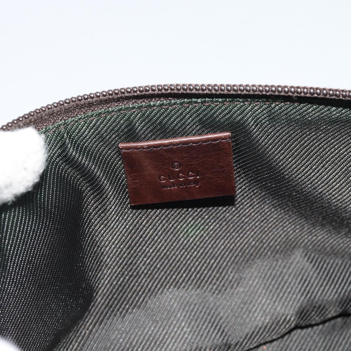 GUCCI GG Canvas Accessory Pouch Beige Silver 07198 Auth 194895V