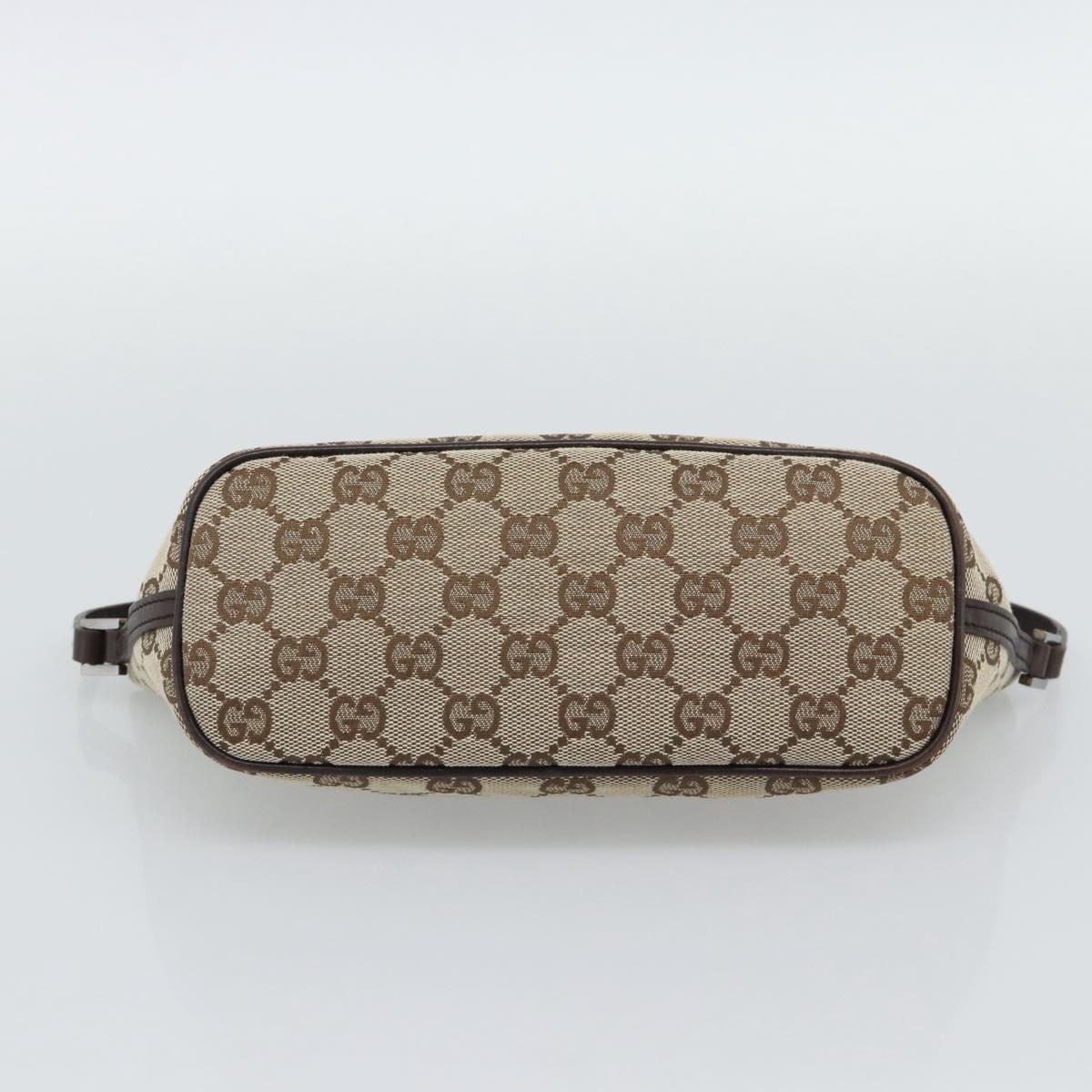 GUCCI GG Canvas Accessory Pouch Beige Silver 07198 Auth 194895V