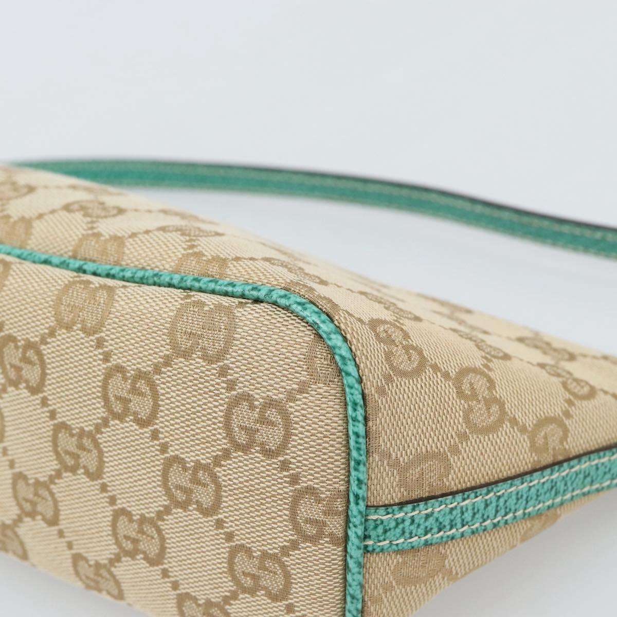 GUCCI GG Canvas Accessory Pouch Beige Silver 07198 Auth 194897V