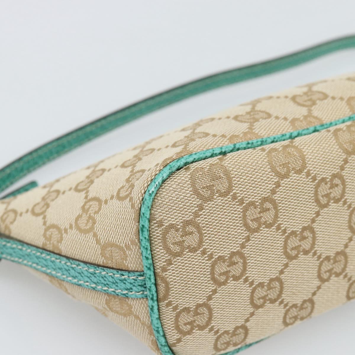GUCCI GG Canvas Accessory Pouch Beige Silver 07198 Auth 194897V