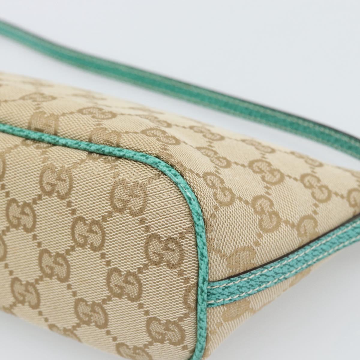 GUCCI GG Canvas Accessory Pouch Beige Silver 07198 Auth 194897V