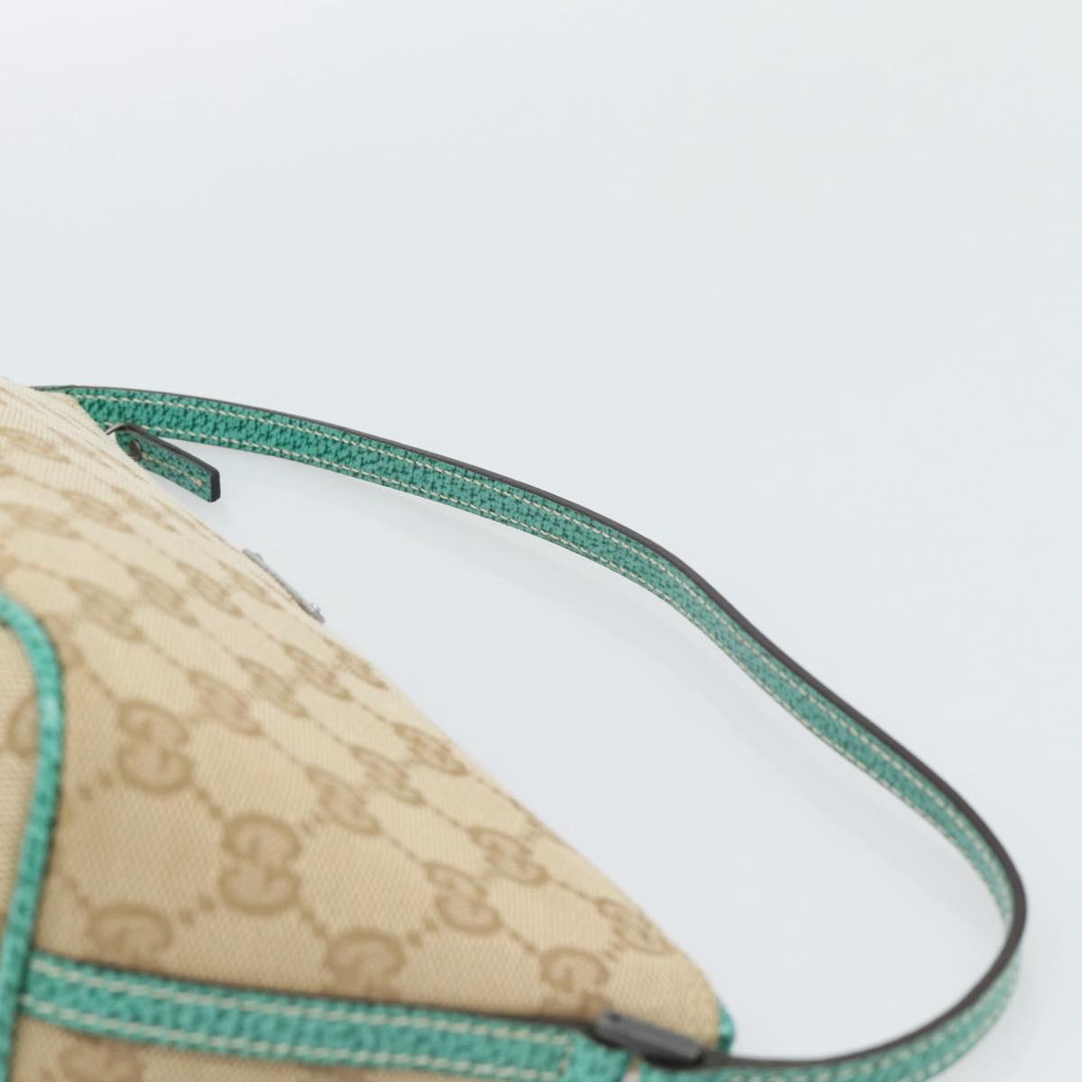 GUCCI GG Canvas Accessory Pouch Beige Silver 07198 Auth 194897V