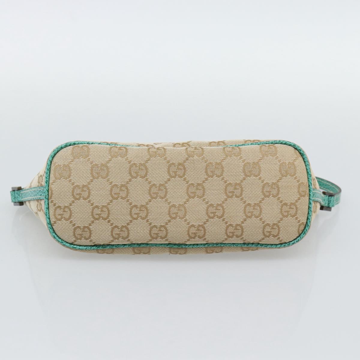 GUCCI GG Canvas Accessory Pouch Beige Silver 07198 Auth 194897V