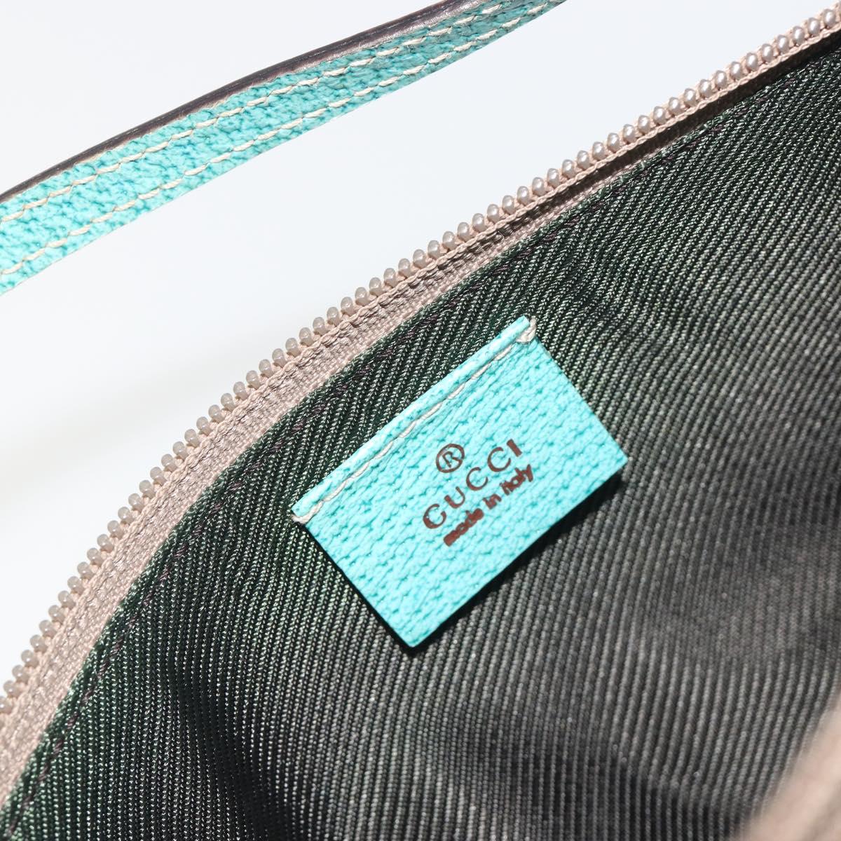 GUCCI GG Canvas Accessory Pouch Beige Silver 07198 Auth 194898V