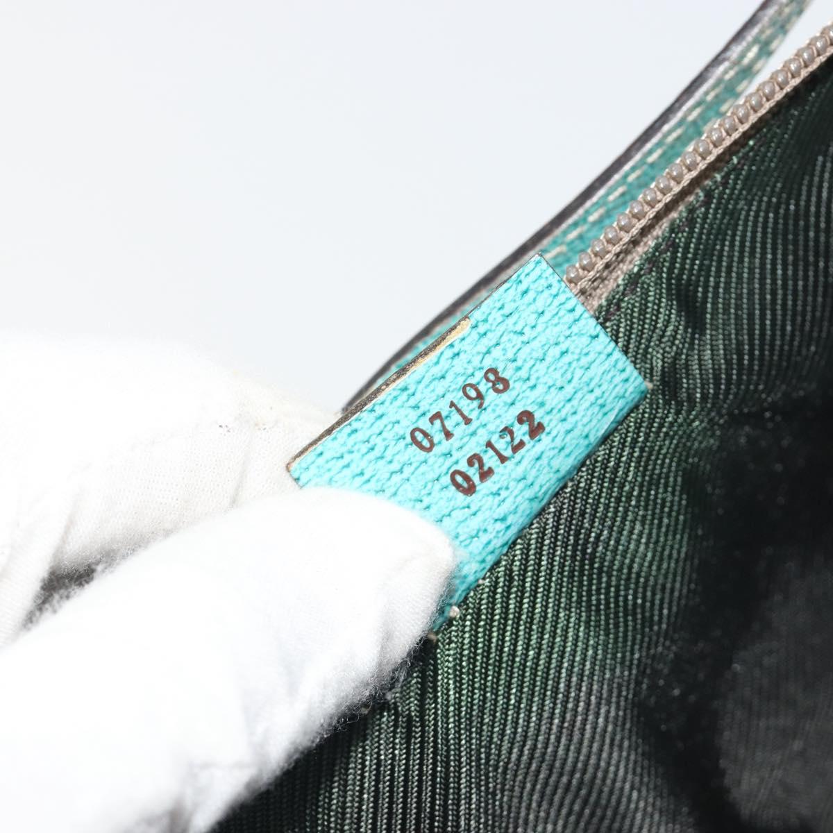 GUCCI GG Canvas Accessory Pouch Beige Silver 07198 Auth 194898V