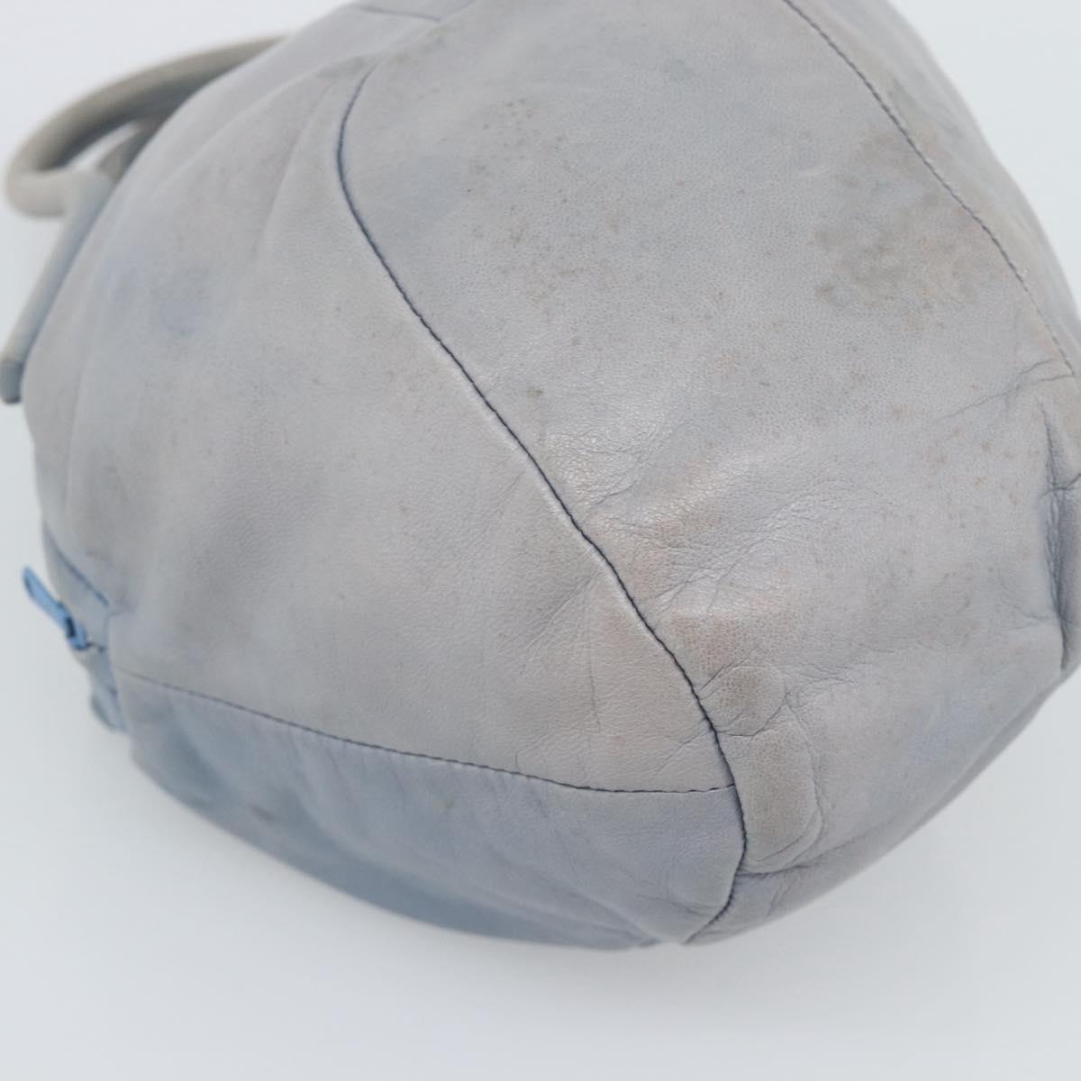 LOEWE Hand Bag Leather Light Blue Auth 194900