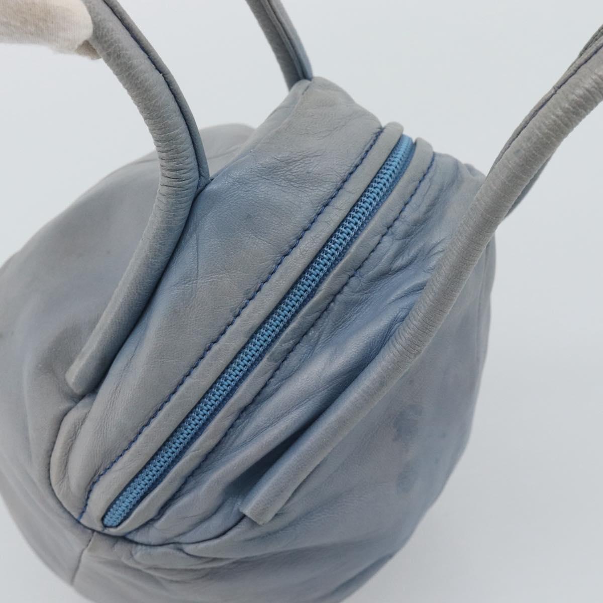 LOEWE Hand Bag Leather Light Blue Auth 194900