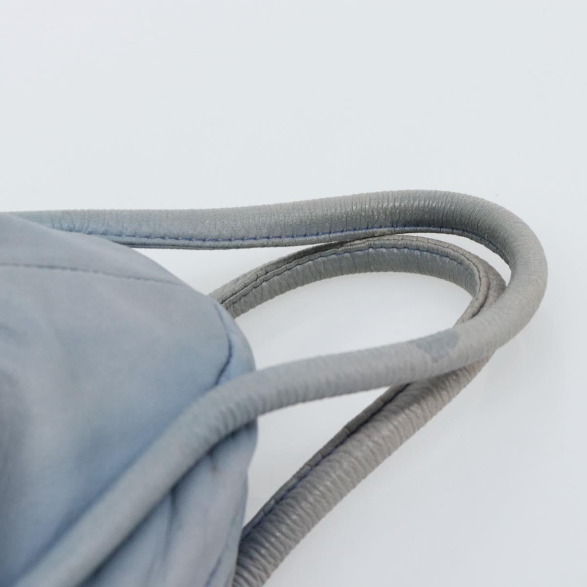 LOEWE Hand Bag Leather Light Blue Auth 194900