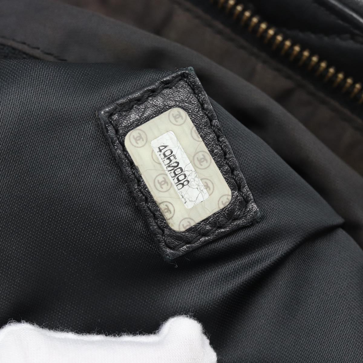 CHANEL Tote Bag Lamb Skin Black CC Auth 194905A