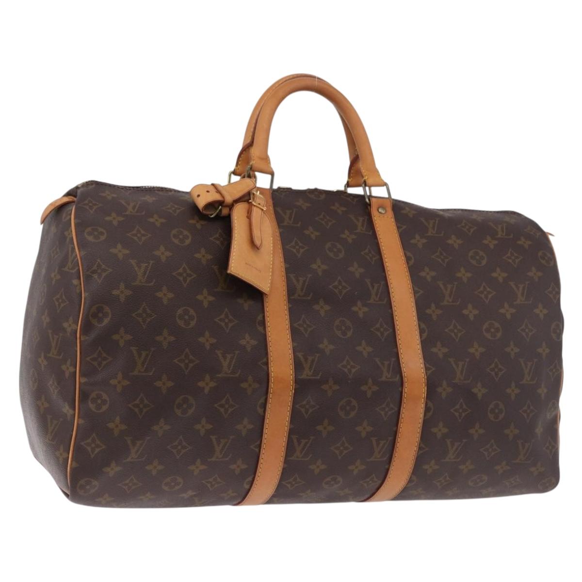 LOUIS VUITTON Monogram Keepall 50 Boston Bag M41426 LV Auth 194908V