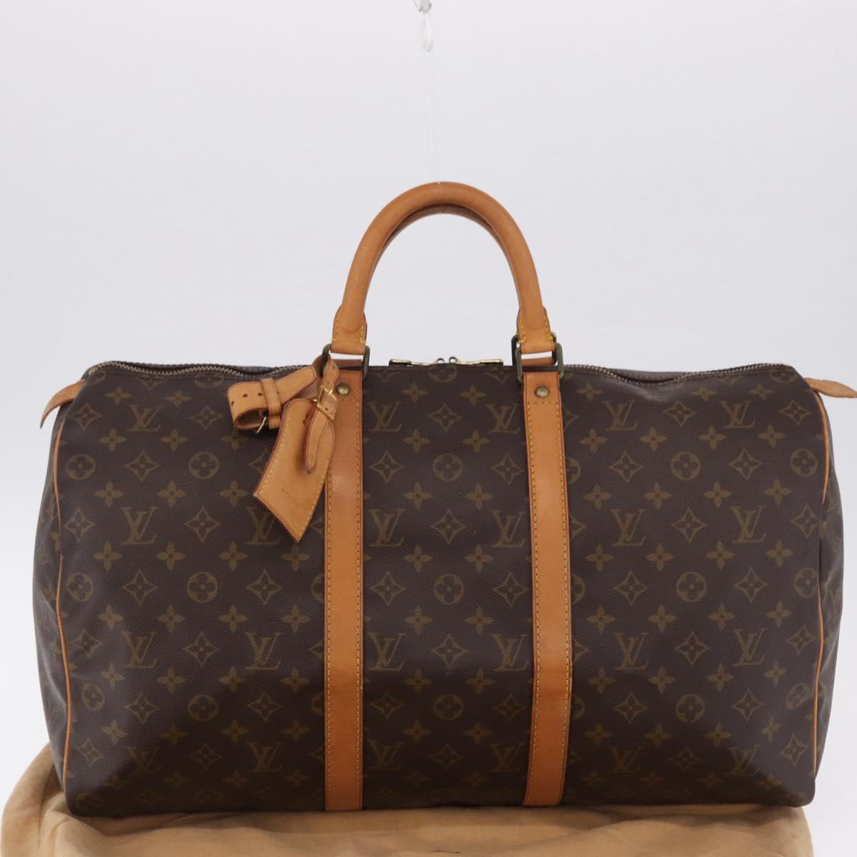 LOUIS VUITTON Monogram Keepall 50 Boston Bag M41426 LV Auth 194908V
