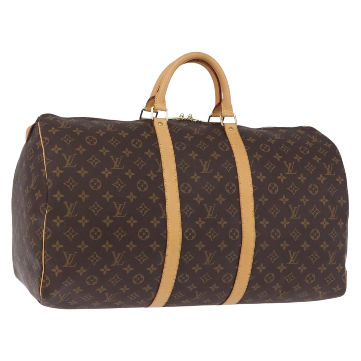 LOUIS VUITTON Monogram Keepall 55 Boston Bag M41424 LV Auth 194909SAV