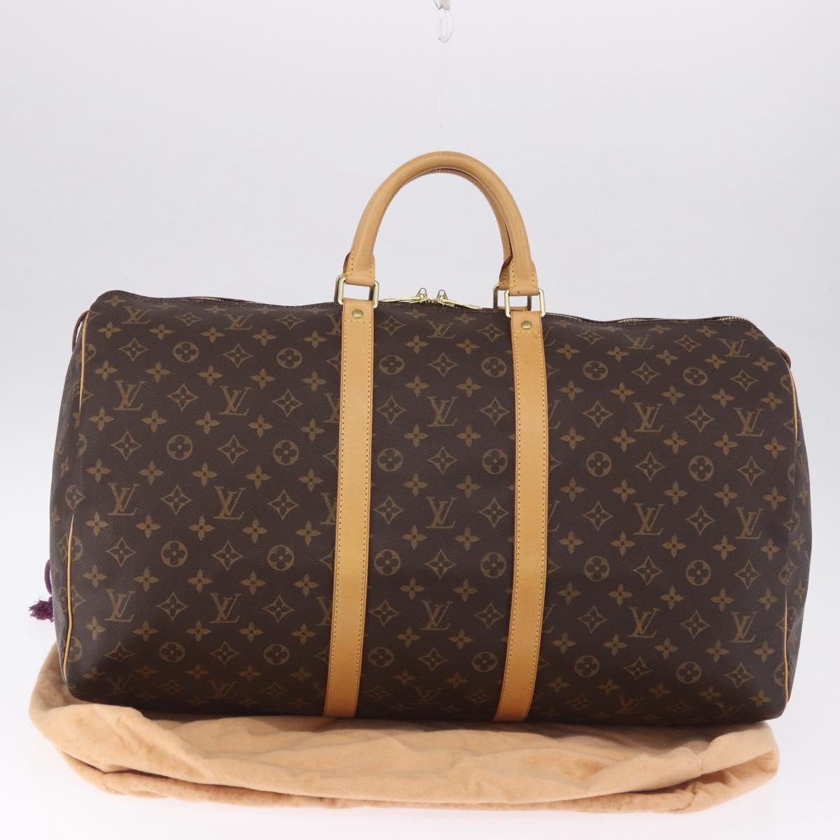LOUIS VUITTON Monogram Keepall 55 Boston Bag M41424 LV Auth 194909SAV