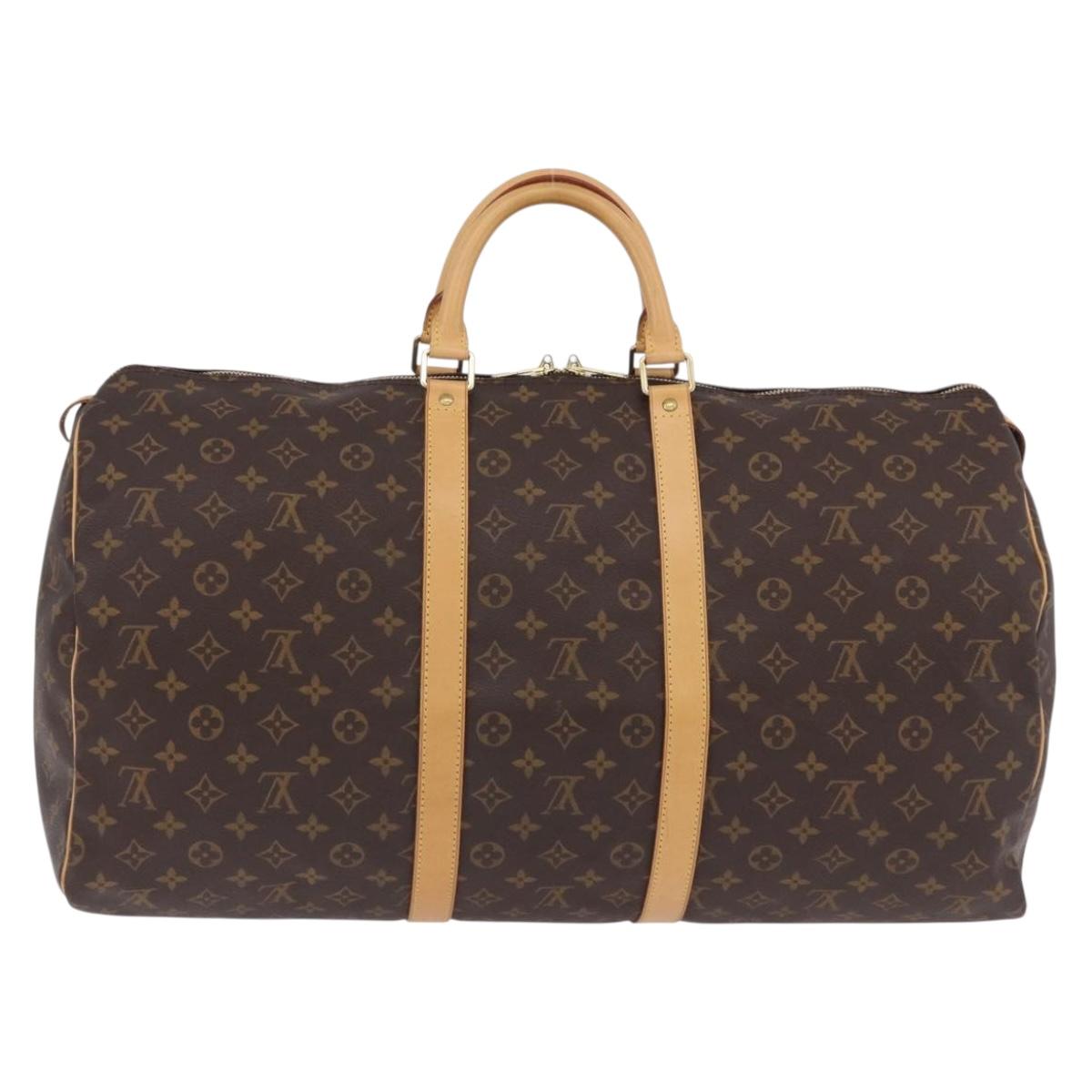 LOUIS VUITTON Monogram Keepall 55 Boston Bag M41424 LV Auth 194909SAV