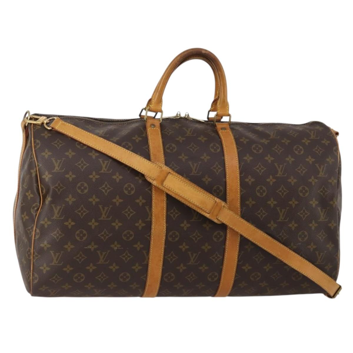LOUIS VUITTON Monogram Keepall Bandouliere 55 Boston Bag M41414 LV Auth 194911