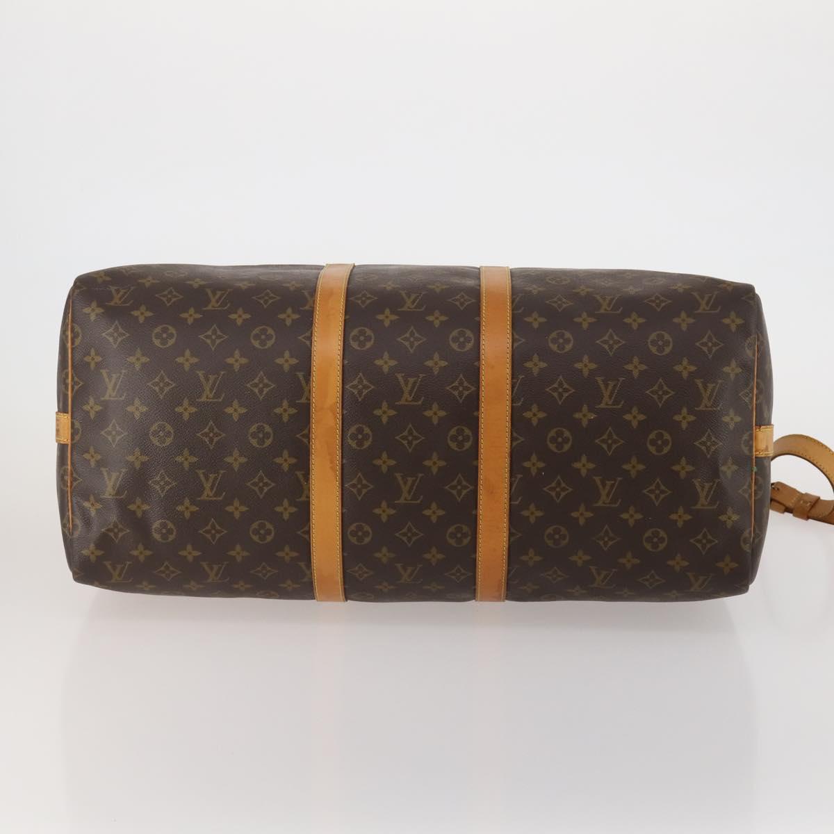 LOUIS VUITTON Monogram Keepall Bandouliere 55 Boston Bag M41414 LV Auth 194911