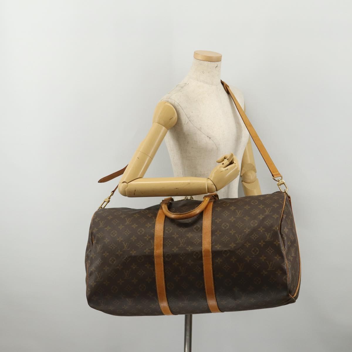 LOUIS VUITTON Monogram Keepall Bandouliere 55 Boston Bag M41414 LV Auth 194911