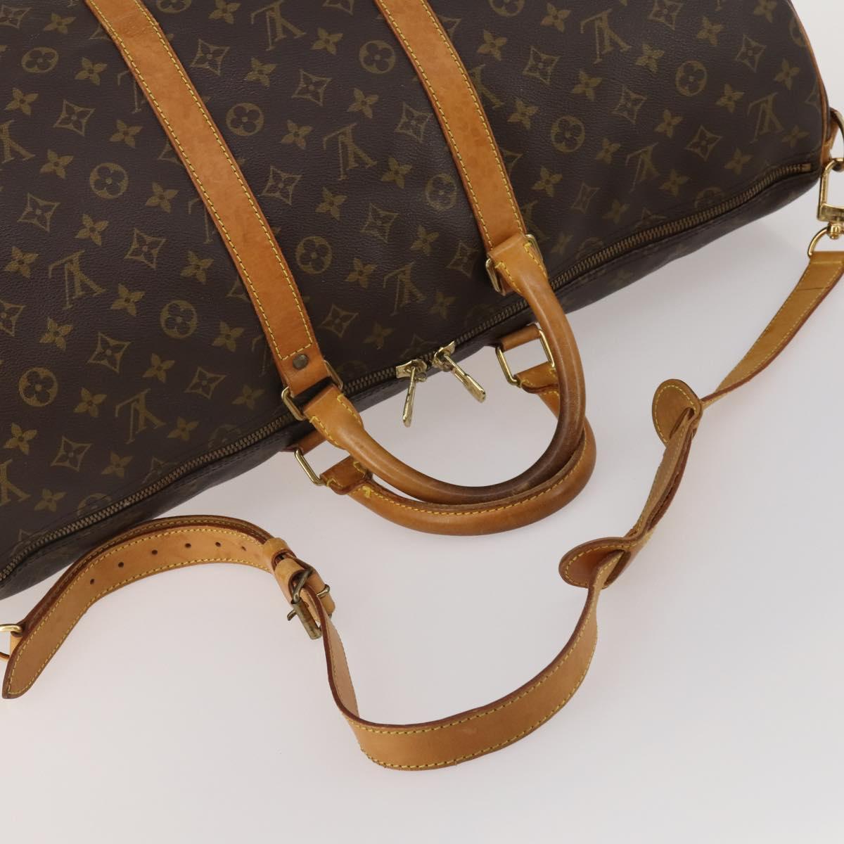 LOUIS VUITTON Monogram Keepall Bandouliere 55 Boston Bag M41414 LV Auth 194911