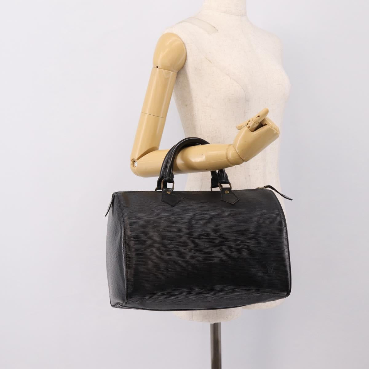 LOUIS VUITTON Epi Speedy 30 Hand Bag Noir Black M43002 LV Auth 194917V