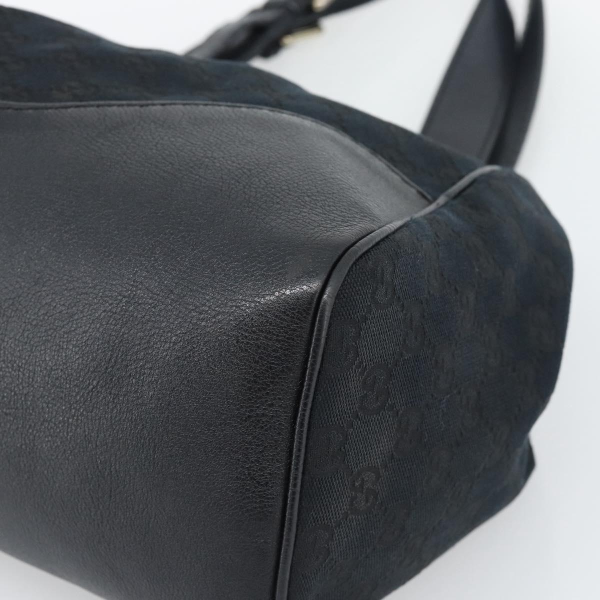 GUCCI GG Canvas Tote Bag Black Gold 223972 Auth 194923V