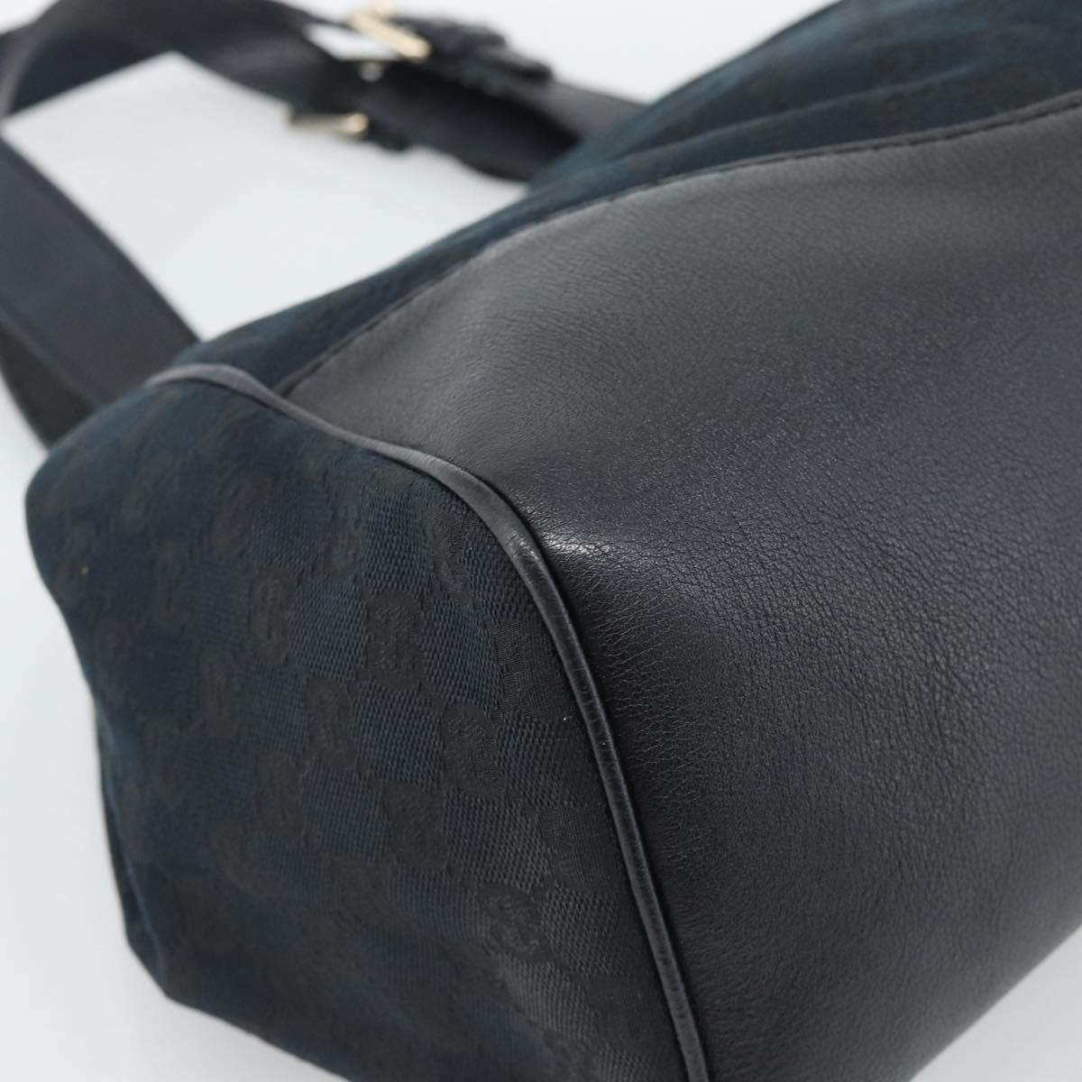 GUCCI GG Canvas Tote Bag Black Gold 223972 Auth 194923V