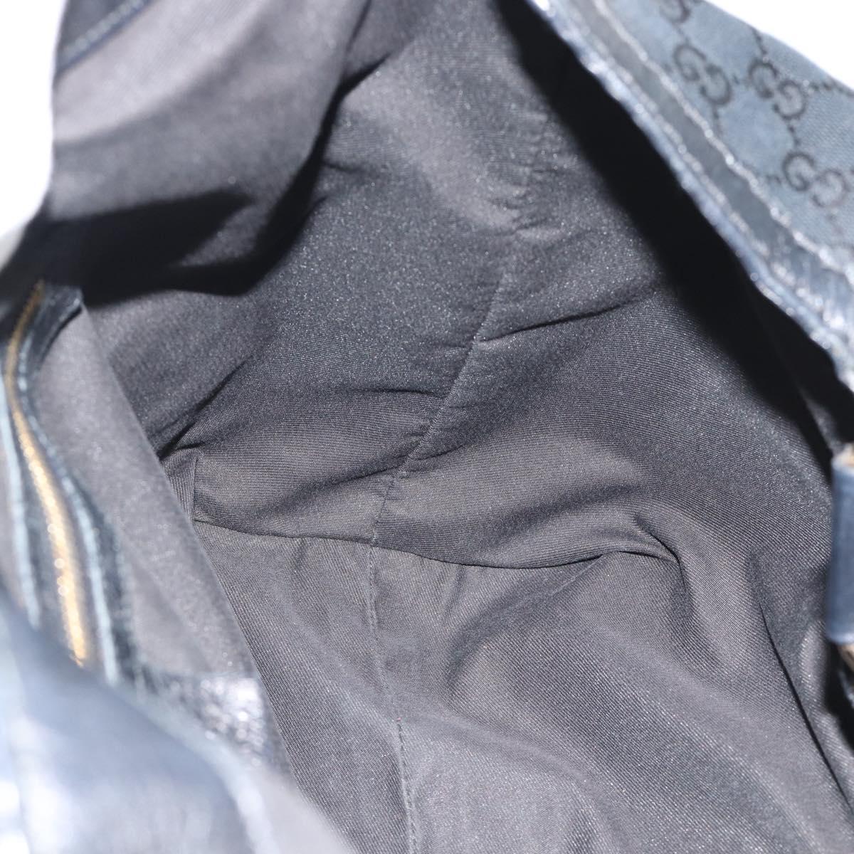 GUCCI GG Canvas Tote Bag Black Gold 223972 Auth 194923V