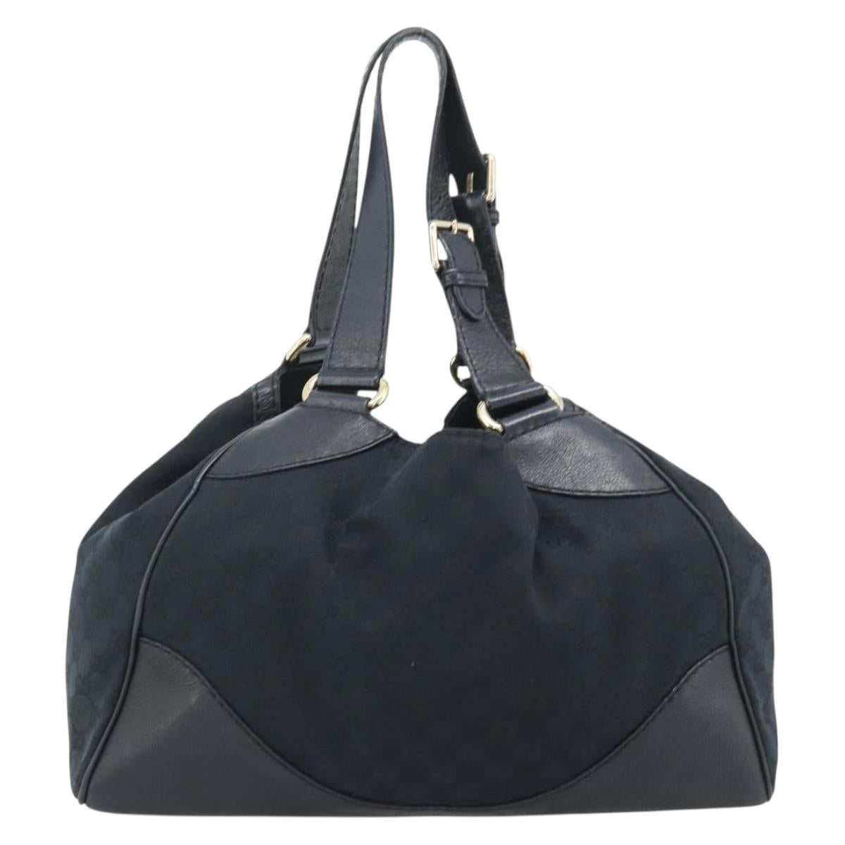 GUCCI GG Canvas Tote Bag Black Gold 223972 Auth 194923V