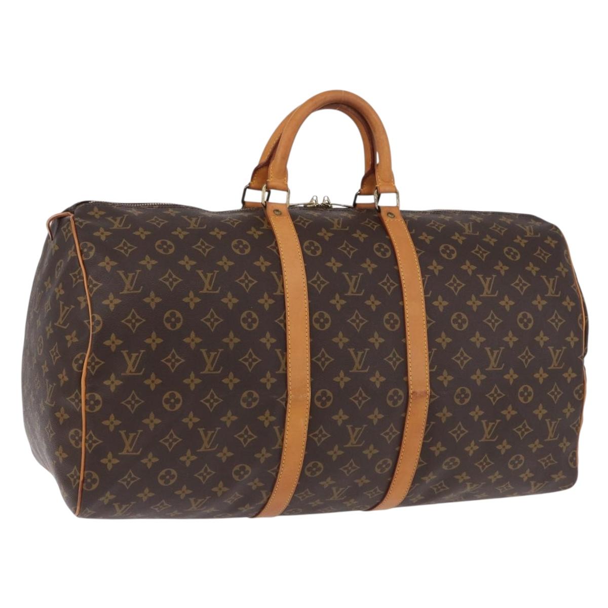 LOUIS VUITTON Monogram Keepall 55 Boston Bag M41424 LV Auth 194931V