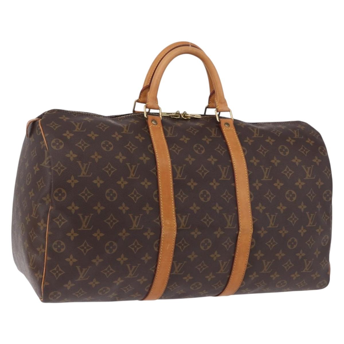LOUIS VUITTON Monogram Keepall 50 Boston Bag M41426 LV Auth 194932V