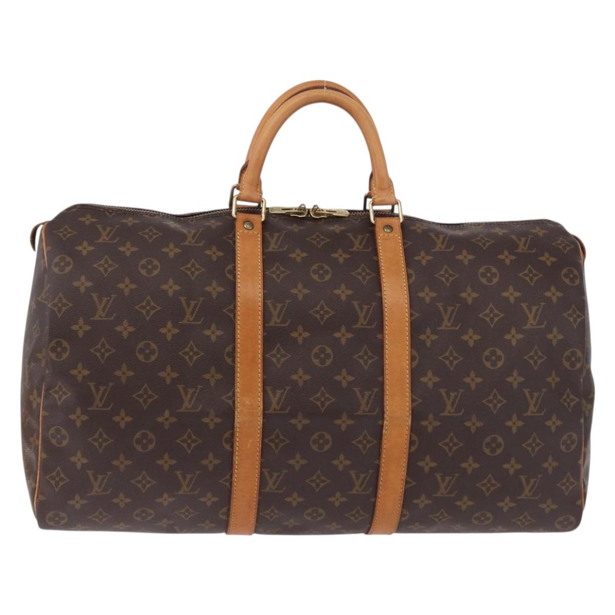 LOUIS VUITTON Monogram Keepall 50 Boston Bag M41426 LV Auth 194932V