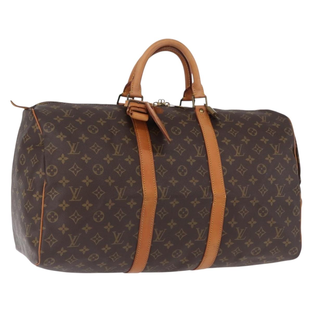 LOUIS VUITTON Monogram Keepall 50 Boston Bag M41426 LV Auth 194934V