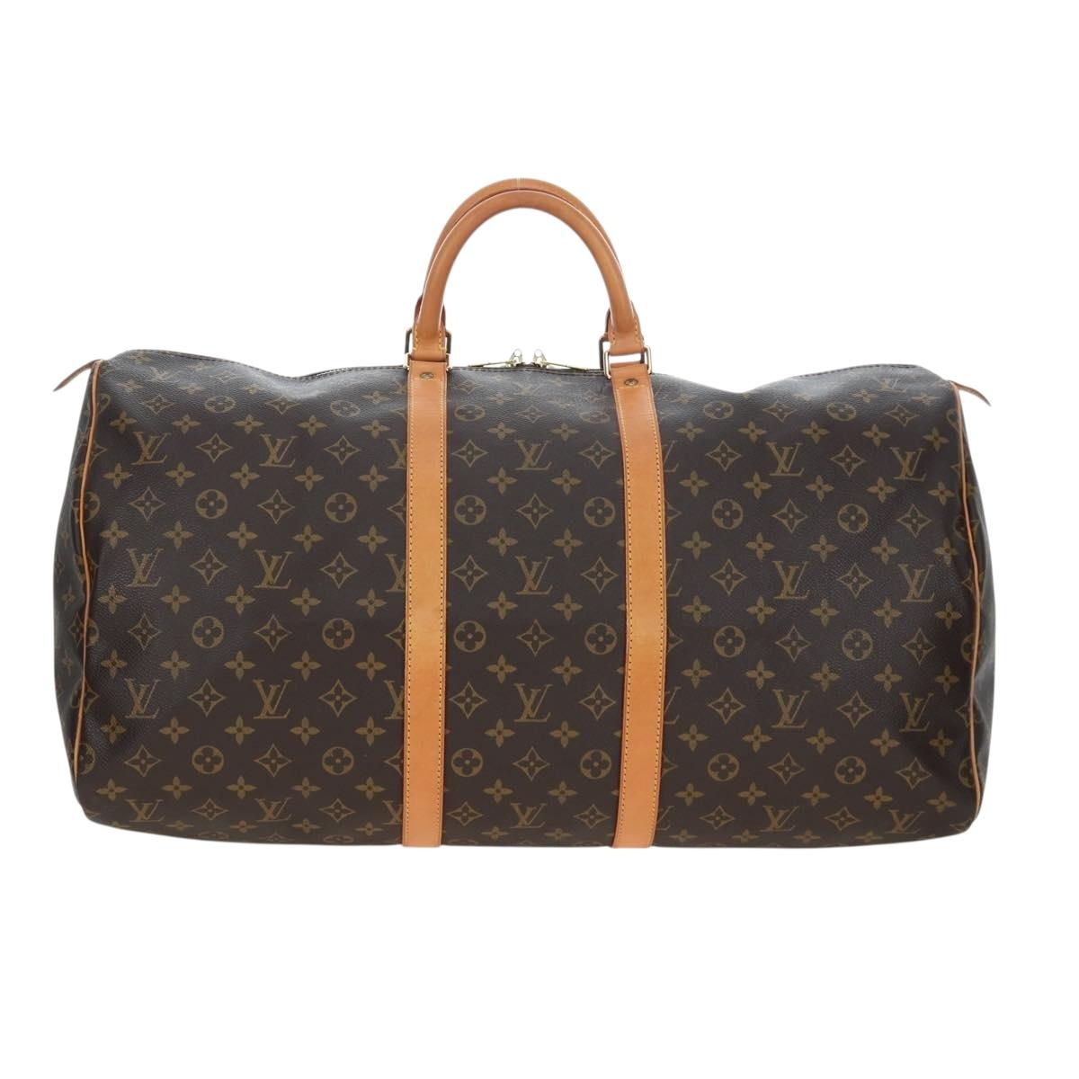 LOUIS VUITTON Monogram Keepall 55 Boston Bag M41424 LV Auth 194935V
