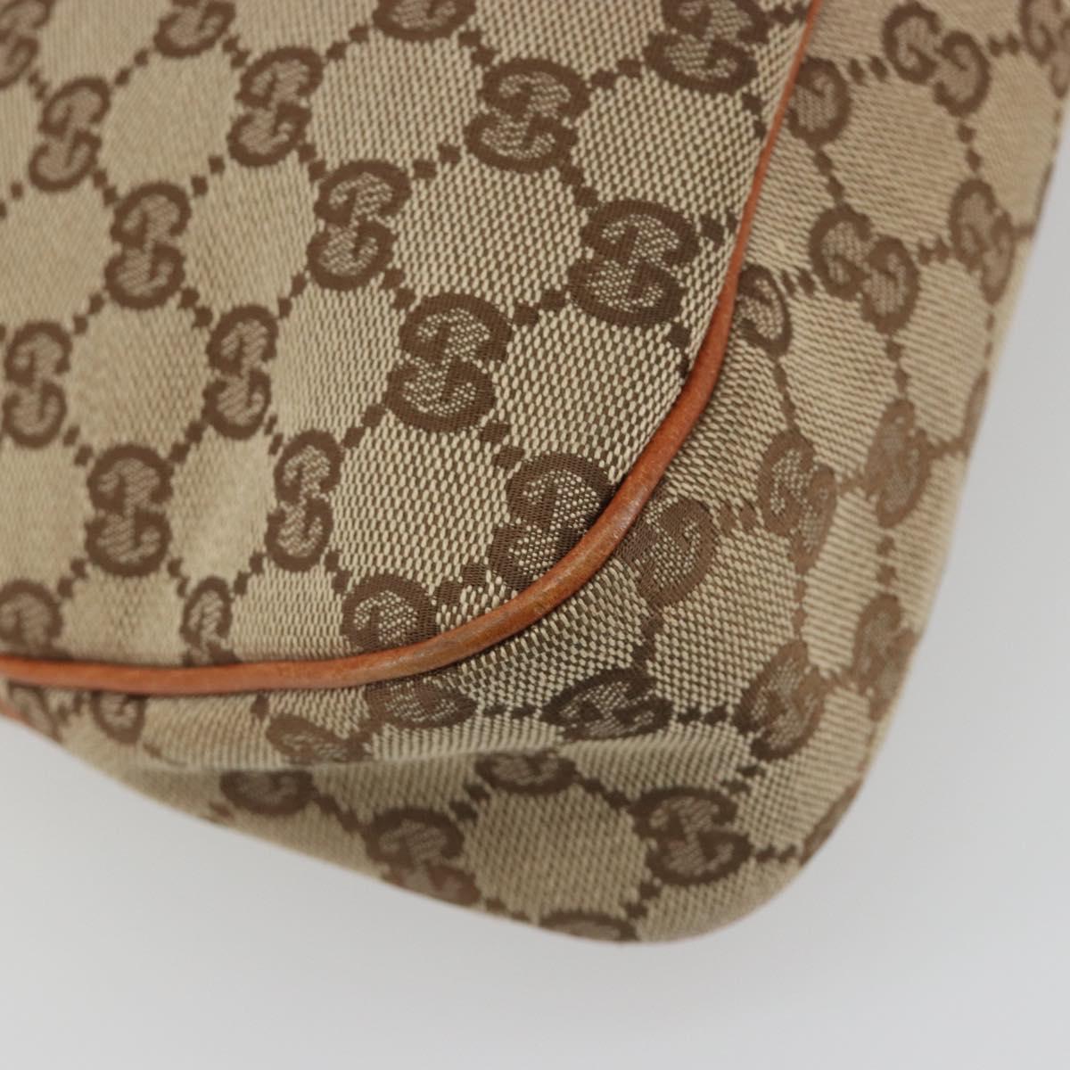 GUCCI GG Canvas Hand Bag Silver Beige 121023 Auth 194941V