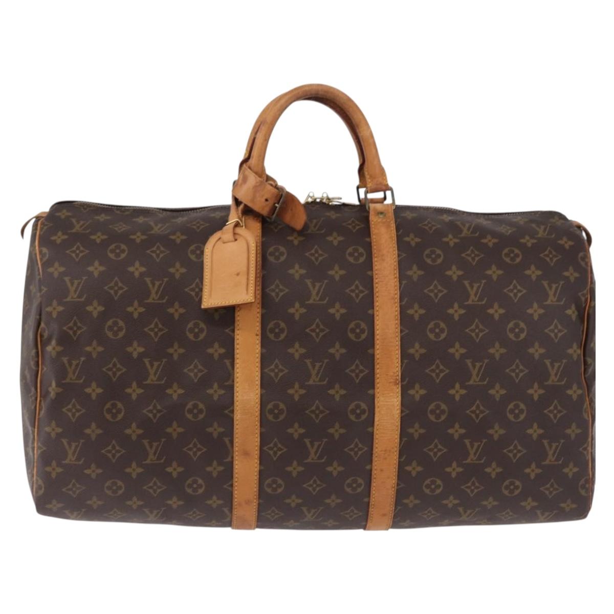 LOUIS VUITTON Monogram Keepall 55 Boston Bag M41424 LV Auth 194952
