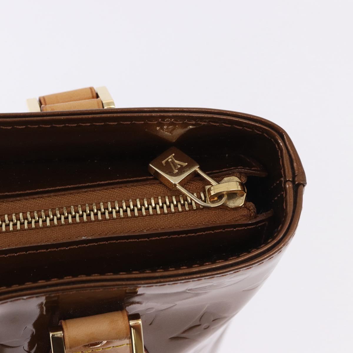 LOUIS VUITTON Monogram Vernis Houston Hand Bag Bronze M91122 LV Auth 194955V