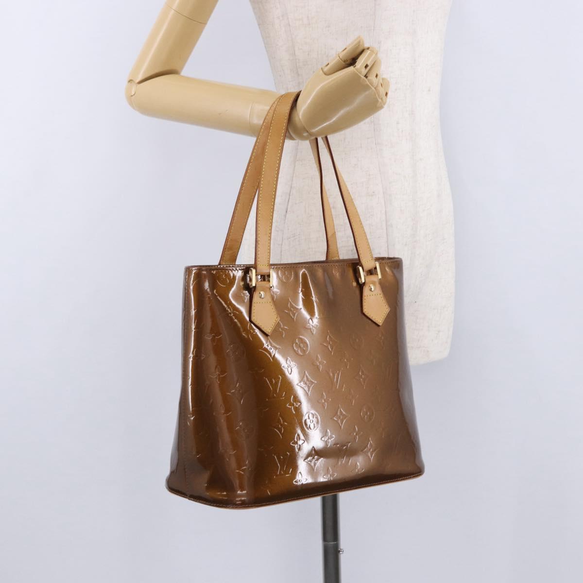 LOUIS VUITTON Monogram Vernis Houston Hand Bag Bronze M91122 LV Auth 194955V