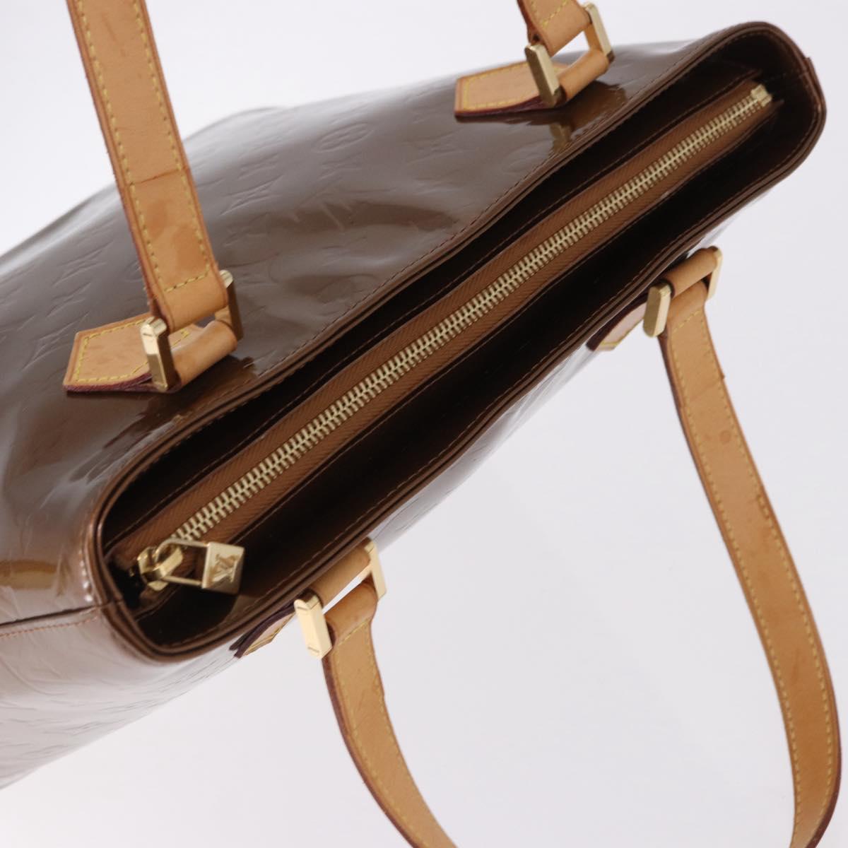 LOUIS VUITTON Monogram Vernis Houston Hand Bag Bronze M91122 LV Auth 194955V