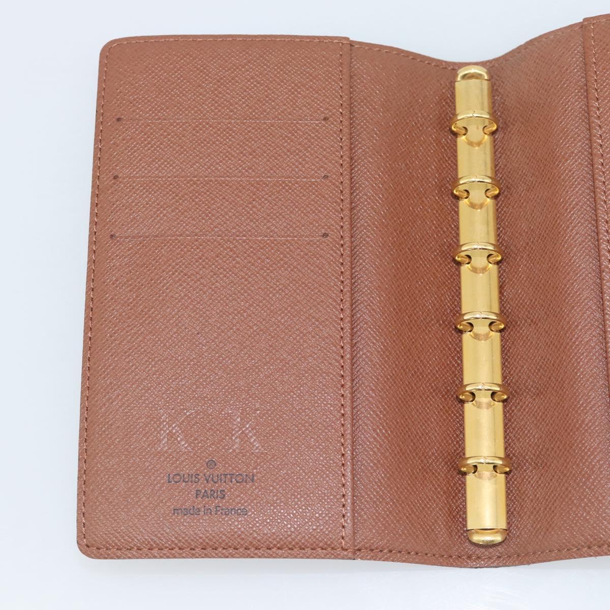 LOUIS VUITTON Monogram Agenda PM Day Planner Cover R20005 LV Auth 194959