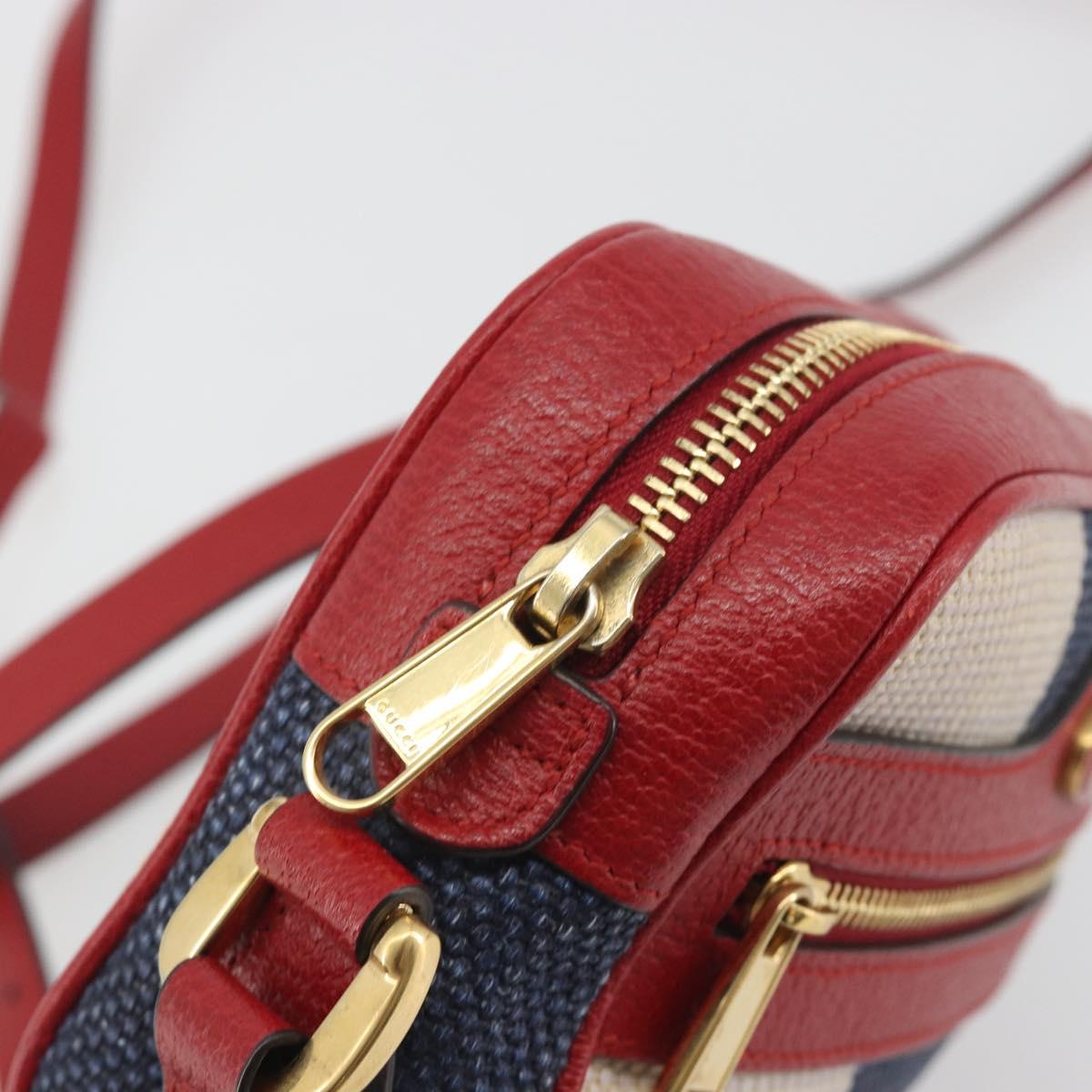 GUCCI Ofidia Shoulder Bag Canvas Red Gold 517350 Auth 194980A