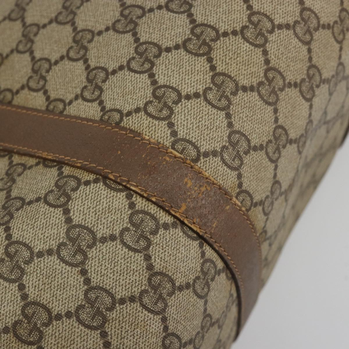 GUCCI GG Supreme Web Sherry Line Boston Bag PVC Beige Gold 40 02 007 Auth 194987