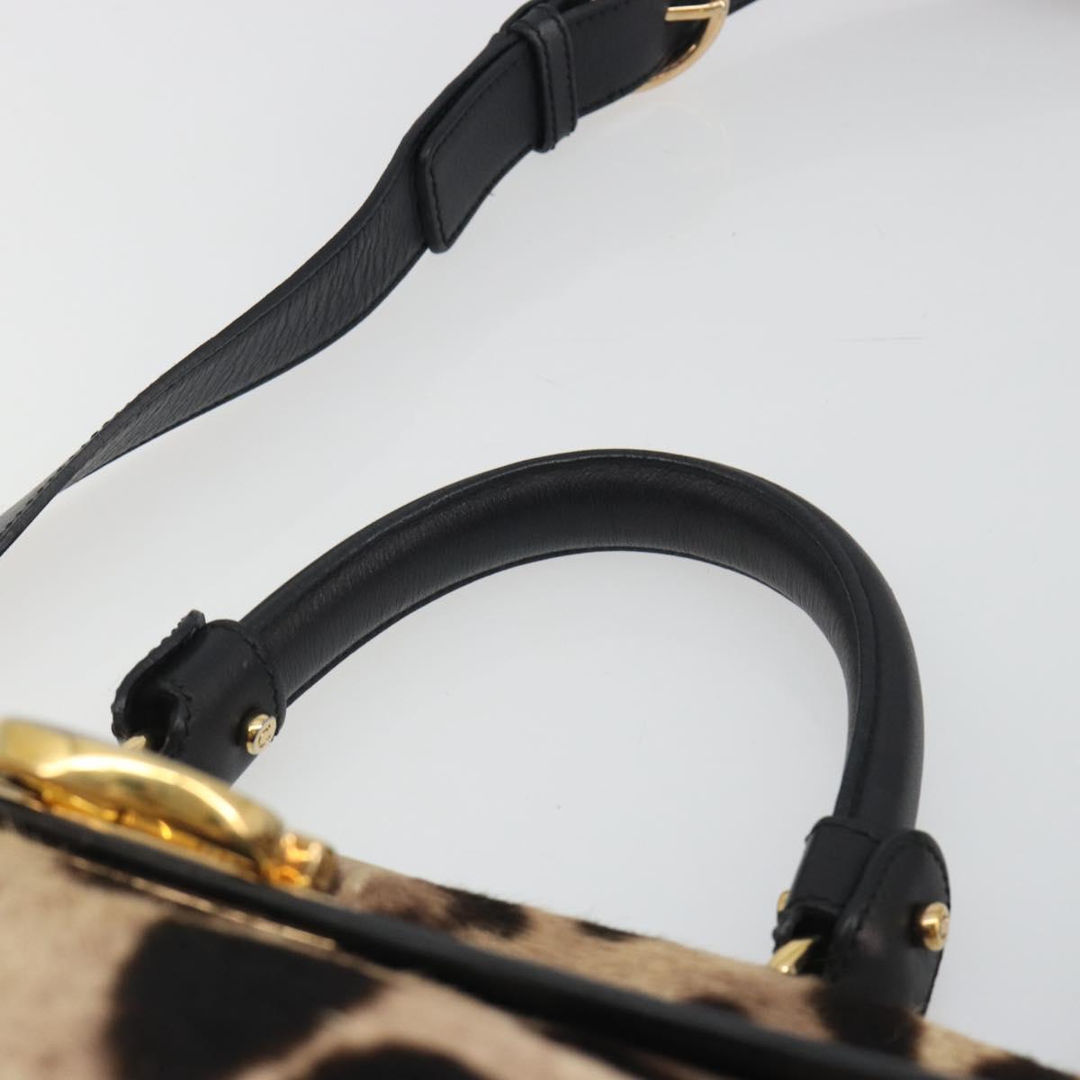 Salvatore Ferragamo Gancini Hand Bag Harako Leather 2way Beige Gold Auth 194990A