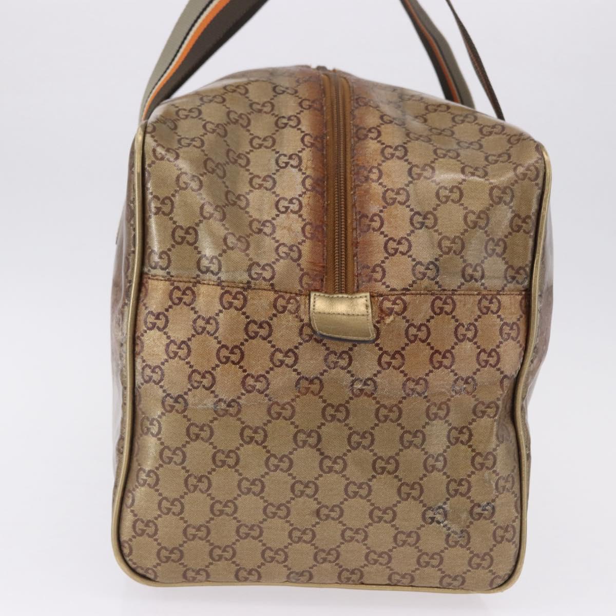GUCCI GG Crystal Boston Bag Coated Canvas Beige 153240 Auth 194991