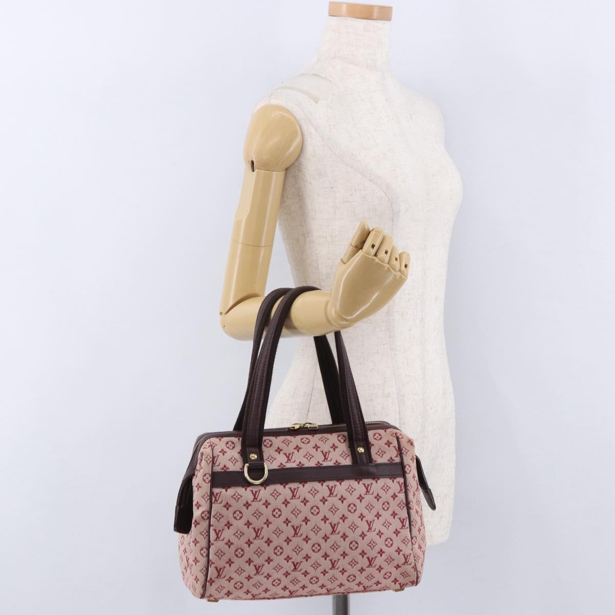 LOUIS VUITTON Monogram Mini Josephine PM Hand Bag Red M92216 LV Auth 194993
