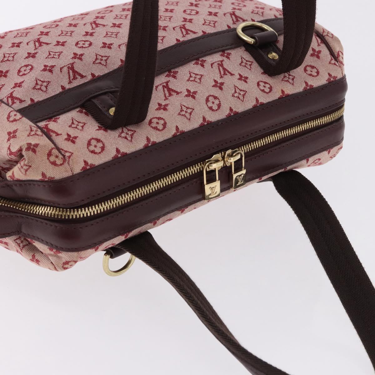LOUIS VUITTON Monogram Mini Josephine PM Hand Bag Red M92216 LV Auth 194993