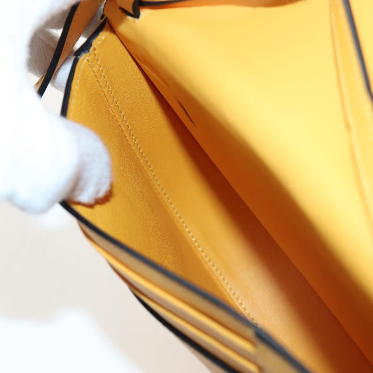LOEWE Ken Price Collaboration La Palme Heel Bag Leather Yellow Auth 194998M