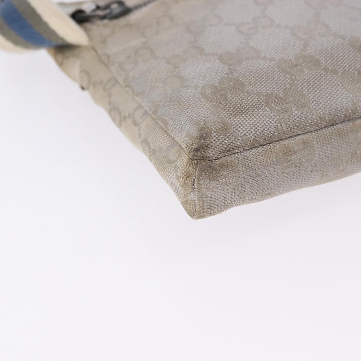 GUCCI GG Canvas Waist Bag Silver 28566 Auth 195000