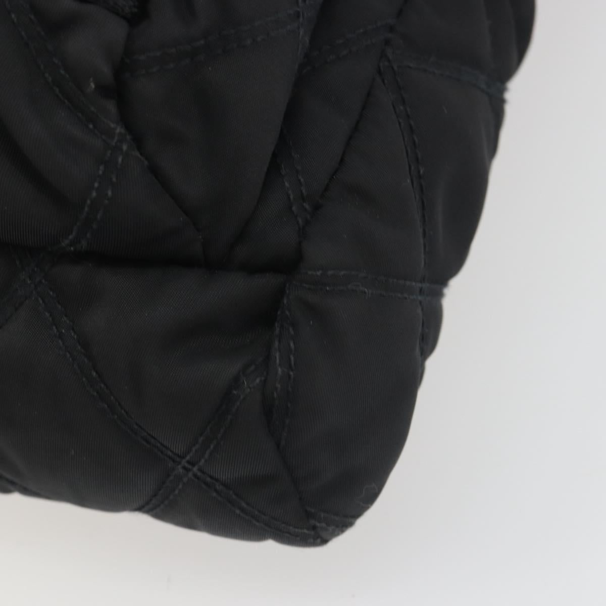 PRADA Body Bag Nylon Black Silver Auth 195008A