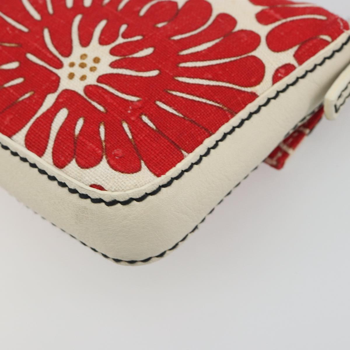 FENDI Mamma Baguette Hand Bag Canvas Red Silver Auth 195011SM
