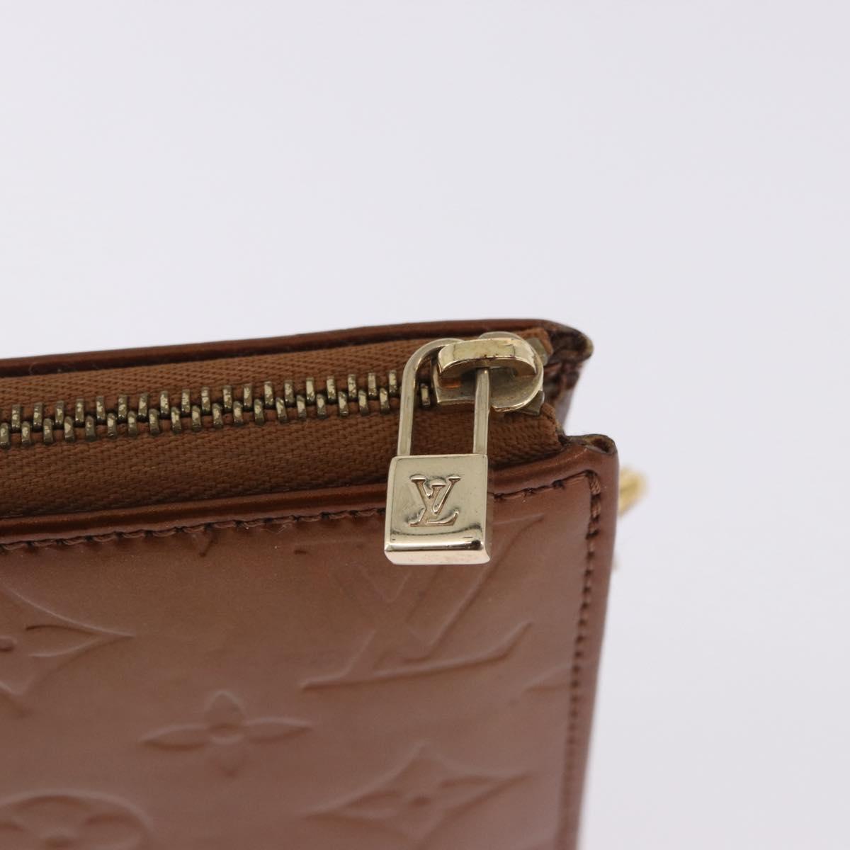 LOUIS VUITTON Monogram Vernis Lexington Pouch Bronze M91133 LV Auth 195015
