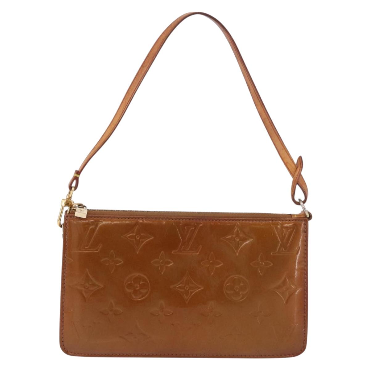 LOUIS VUITTON Monogram Vernis Lexington Pouch Bronze M91133 LV Auth 195015